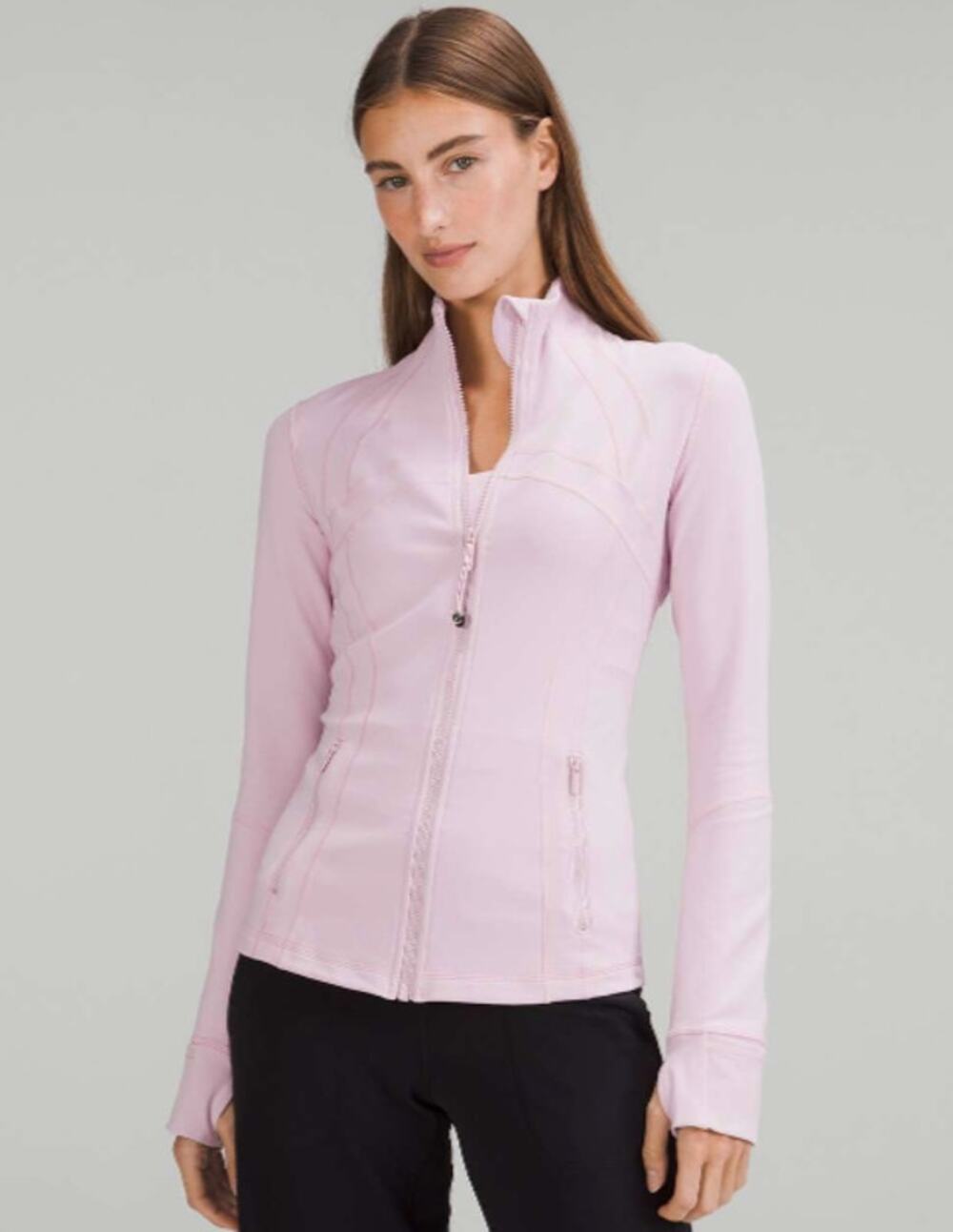 Lululemon Jacket Womens 2 Define Luon Pink Full Zip Track Running Yoga Pilates